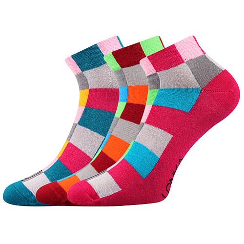 LONKA BECUBE / Kostkované bavlněné tenké ponožky