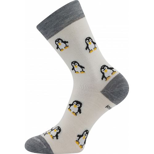 VoXX SNĚŽENKA / Dámské ponožky z merino vlny s tučňáky