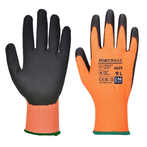 PORTWEST VIS-TEX A625 / Neprořezné rukavice s PU máčením, úroveň D