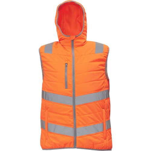 CERVA MONTROSE HV / Zateplená zimní vesta s HI-VIS reflexními pruhy a kapucí
