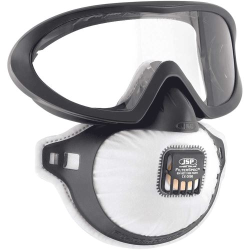 JSP FILTERSPEC / Sada brýlí a respirátoru FFP2 s ventilem
