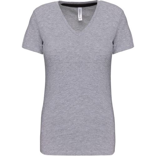 KARIBAN VINTAGE V-NECK K381 / Dámské tričko s krátkým rukávem