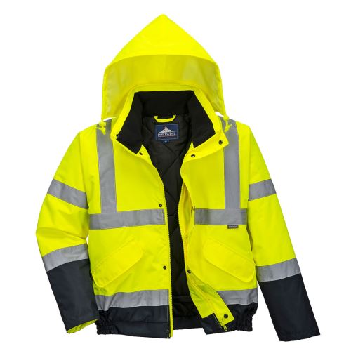 PORTWEST HI-VIS BOMBER S266 / Zateplený reflexní bomber, dvoubarevný