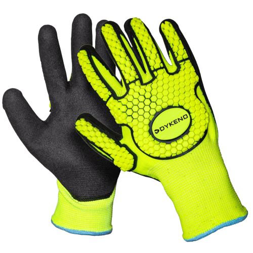 DYKENO CONTRUS 003-K57 / Povrstvené rukavice s ochranou kloubů - HV žlutá 10