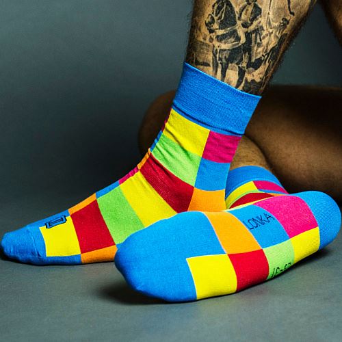 LONKA DECUBE / Pánské kostkované ponožky