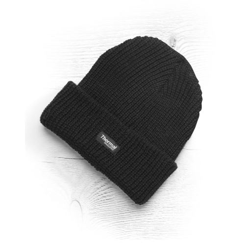 ARDON OSKAR / Zimní čepice pletená + fleece - černá Univerzální