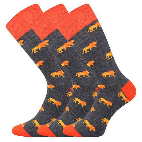 LONKA WOODOO / Klasické obrázkové ponožky, lvi