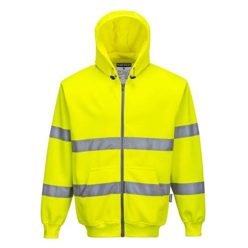 PORTWEST HI-VIS B305 / Reflexní mikina se zipem a kapucí