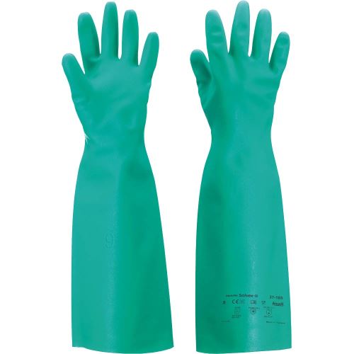 ANSELL SOL-VEX 37-185 / Antistatické dlouhé nitrilové rukavice s reliéfním povrchem