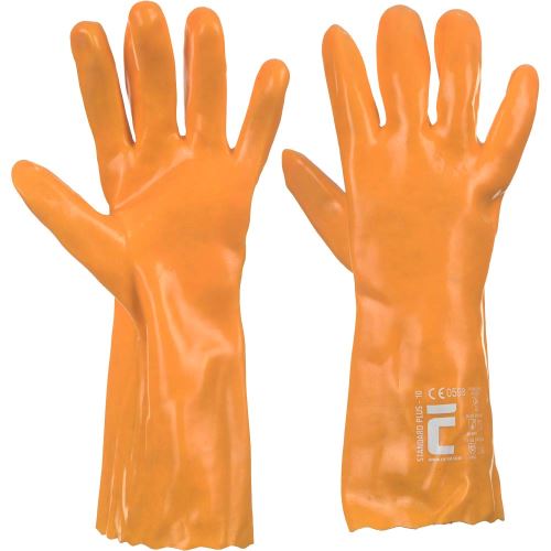 CERVA STANDARD PLUS / Šité bavlněné rukavice máčené v PVC