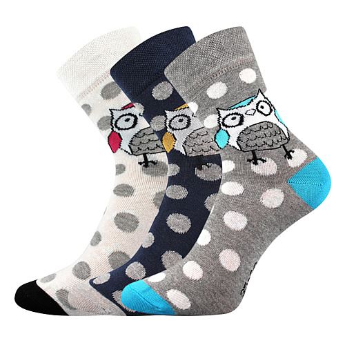 BOMA XANTIPA 60 / Dámské bavlněné ponožky se sovou