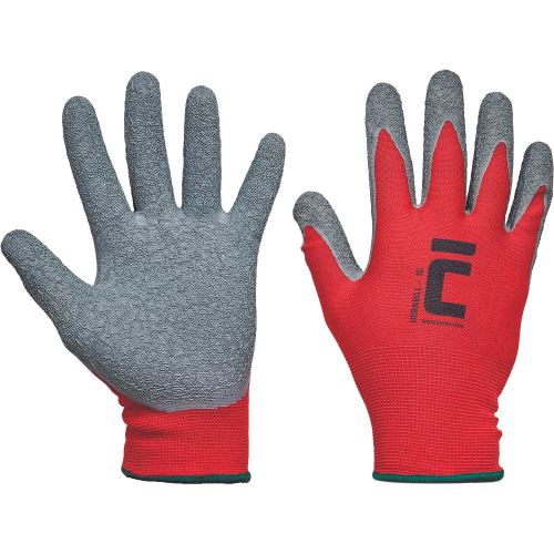 CERVA HORNBILL / Pletené bezešvé nylonové rukavice máčené v latexu