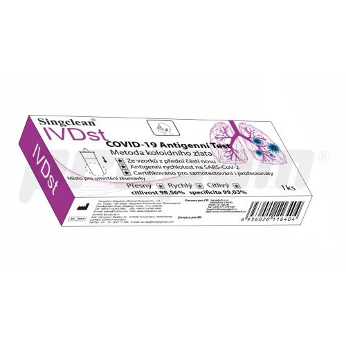 Singclean IVD / Antigenní výtěrový test Covid 19 z kraje nosu / 1 kus