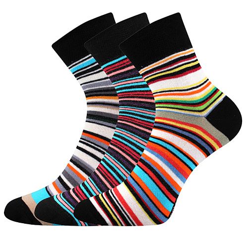 BOMA JANA 53 / Dámské ponožky, úzké barevné proužky