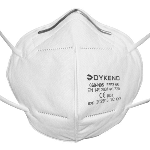 DYKENO 060-N95 / Skládaný respirátor FFP2 NR N95, bez ventilku - bílá