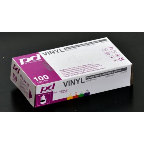 PROFOD PD-VN-PWF / Vinylové transparentní nepudrované rukavice, bal. 1 000 ks