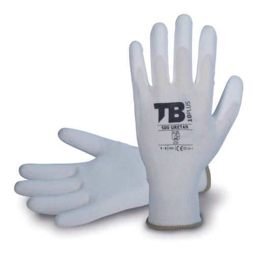 TB 500 URETAN / Bezešvé nylonové rukavice máčené v PU na dlani a prstech