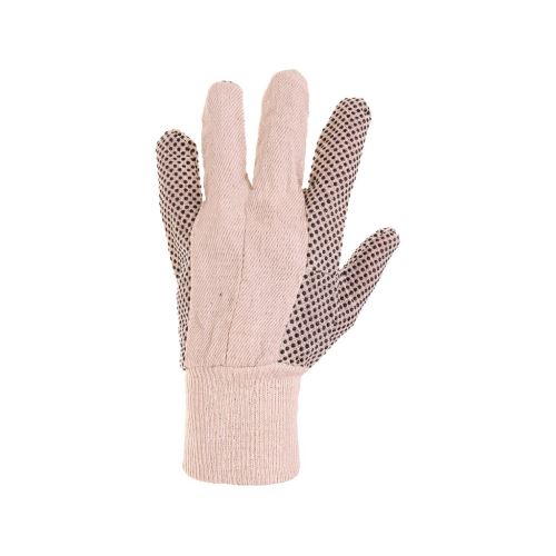 CXS GABO / Textilní rukavice s PVC terčíky - bílá 10