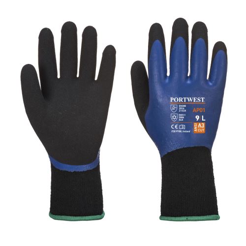 PORTWEST THERMO PRO AP01 / Zateplené latexové rukavice, celomáčené