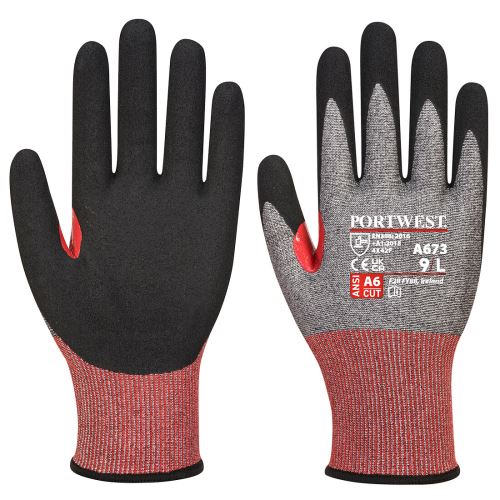 PORTWEST CT200 VHR18 A673 / Nitrilové pěnové neprořezné rukavice, dotykové, úroveň F