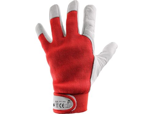 CXS MIKE / Dětské kombinované rukavice - červená/bílá 5
