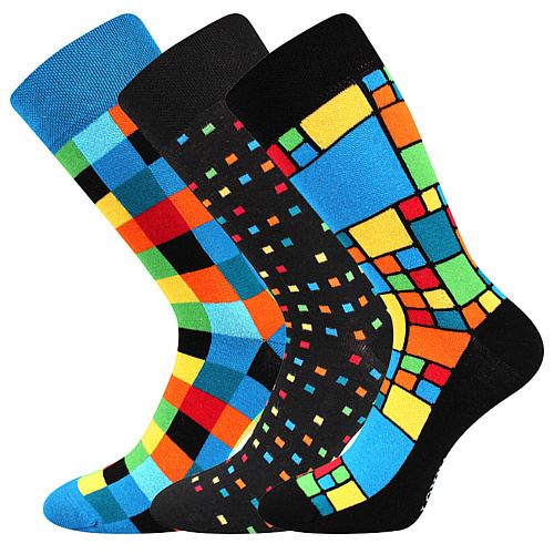 LONKA DIKARUS / Pánské kárované bavlněné ponožky
