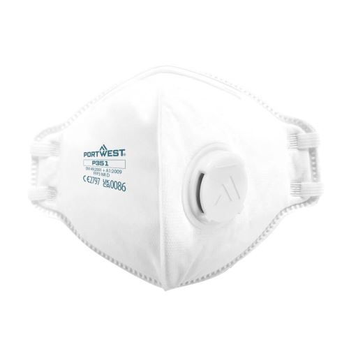 PORTWEST DUST MIST FOLD FLAT P351 / Respirátor FFP3 s ventilkem, 20 ks v balení