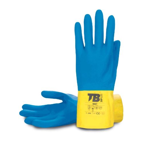 TB 9007 / Dvoubarevná rukavice z přírodního latexu