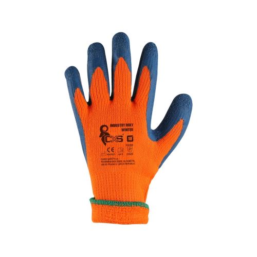CXS INDUSTRY ROXY WINTER / Zimní rukavice máčené v latexu - oranžová/modrá 10