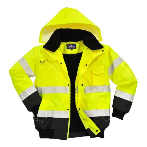 PORTWEST HI-VIS BOMBER CONTRAST C465 / Zateplený reflexní bomber 3v1