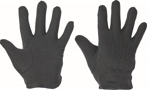 CERVA BUSTARD BLACK / Bavlněné rukavice s PVC terčíky