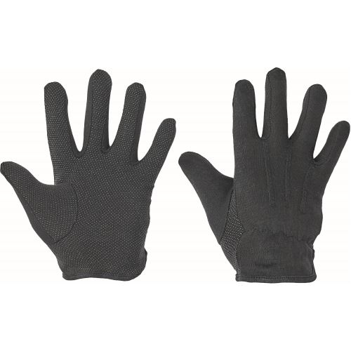 CERVA BUSTARD BLACK / Bavlněné rukavice s PVC terčíky