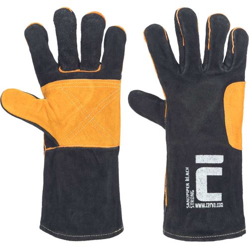 CERVA SANDPIPER BLACK STRONG / Svářečské kožené rukavice