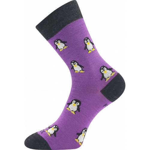 VoXX SNĚŽENKA / Dámské ponožky z merino vlny s tučňáky