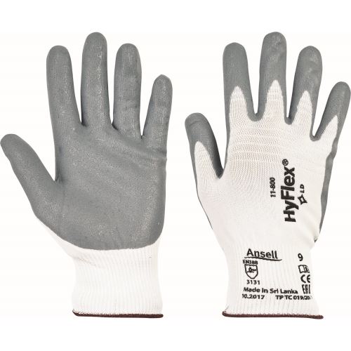 ANSELL HYFLEX FOAM 11-800 / Máčené rukavice, bezešvé, antistatické