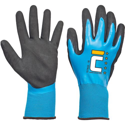 CERVA TETRAX / Máčené pletené rukavice, latex