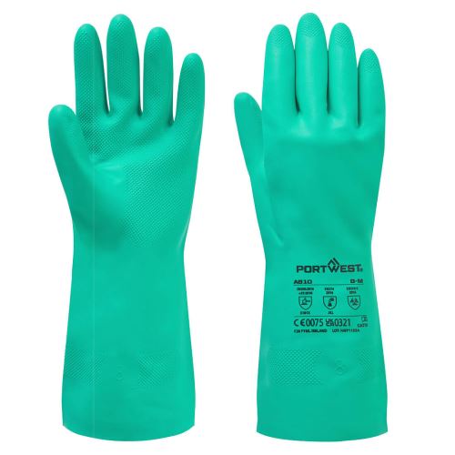 PORTWEST A810 / Chemické nitrilové rukavice s texturou