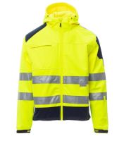 PAYPER SHINE 2.0 FLUO S00235-0090 / Reflexní softshellová bunda s kapucí