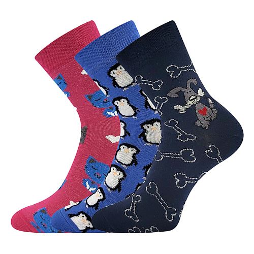BOMA XANTIPA 42 / Dámské bavlněné ponožky s motivem zvířátek