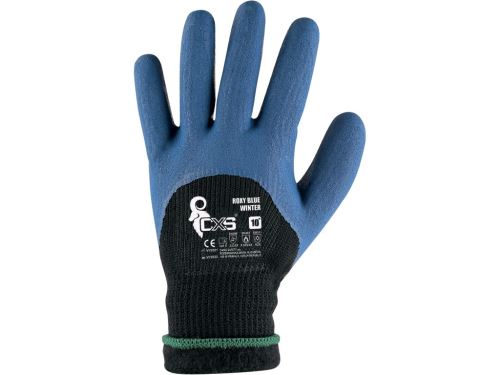 CXS ROXY BLUE WINTER / Zimní rukavice máčené v latexu - černá/modrá 10