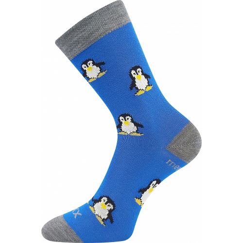 VoXX PENGUINIK / Dětské ponožkyz merino vlny s tučňáky