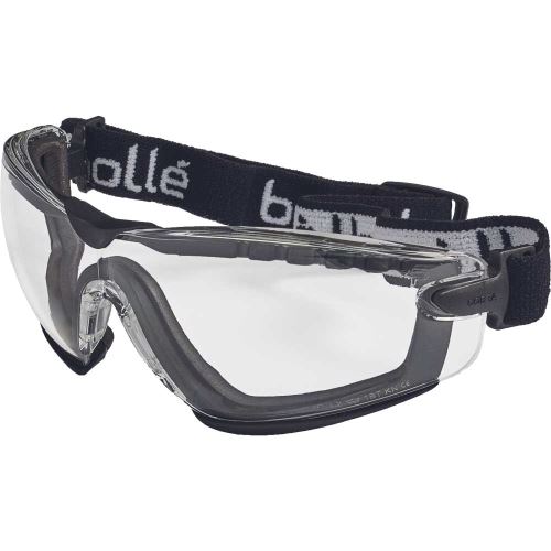 BOLLÉ SAFETY COBRA / Brýle s PC zorníky - čirá s páskem/pěnou