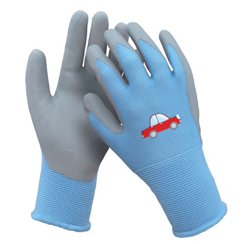 DYKENO KIDS 003-K16 / Dětské povrstvené rukavice - šedá/modrá 5