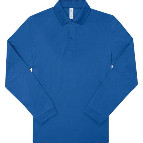 B&C MY POLO 210 LSL / Pánská polokošile s dlouhým rukávem z těžké bavlny