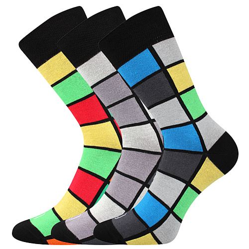 LONKA WEAREL 024 / Pánské bavlněné kostkované ponožky