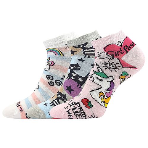 LONKA DEDONIK / Dětské nízké letní různobarevné ponožky
