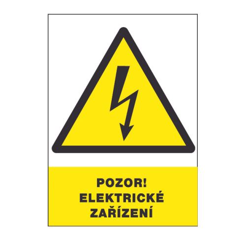 CERVA 12301 T. / Bezpečnostní tabulka "POZOR! ELEKTRICKÉ ZAŘÍZENÍ" -  30x21 cm