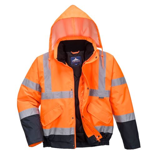 PORTWEST HI-VIS BOMBER S266 / Zateplený reflexní bomber, dvoubarevný