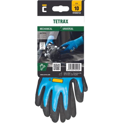 CERVA TETRAX blistr / Máčené pletené rukavice, latex
