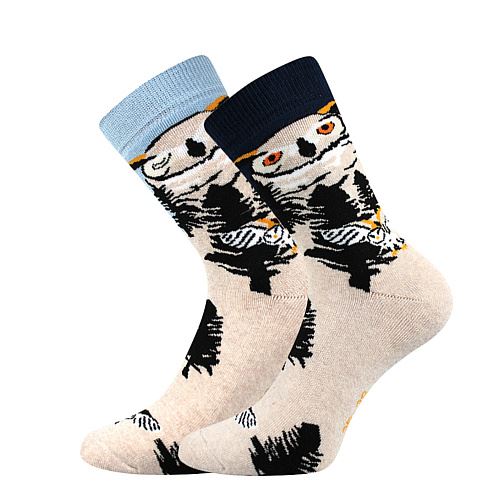BOMA OWLANA / Dámské bavlněné froté ponožky se sovou